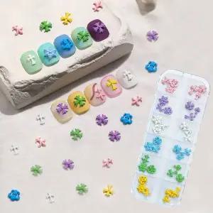 네일아트 파스텔 컬러 마카롱 엔틱 파츠 6종 6색 세트