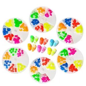 네일아트 형광 네온 스톤 6종 각 6컬러 10p 세트