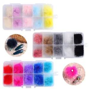 네일아트 겨울 자석탈부착 밍크털 파츠 10색 세트 3종