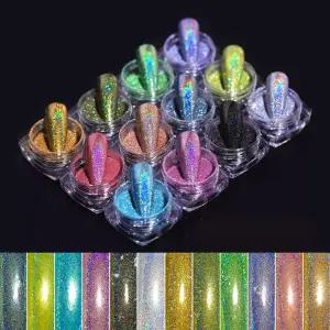 네일아트 자체발광 홀로그램 미러 파우더 12종