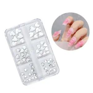 네일아트 얼음처럼 투명한 통통하트 스톤 60p 세트