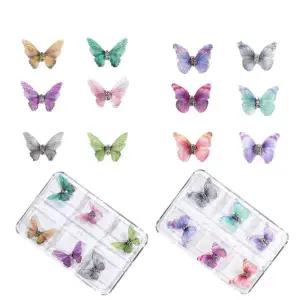 [골드스마일]네일아트 날개가 움직이는 자석형 나비 파츠 세트 2종