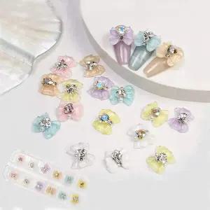 [콩심팥심]네일아트 블링블링 리본파츠 2종 각6color 12개 세트