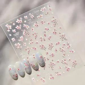 네일아트 살랑살랑 봄에 어울리는 벚꽃 엠보 스티커