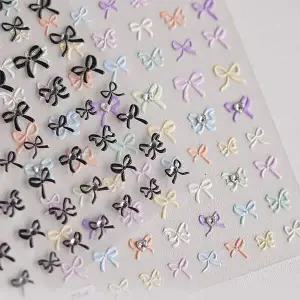 네일아트 다채로운 형태 리본 네일 엠보스티커 5종