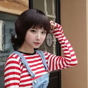 미디엄샤기도니야 여자 웨이브 통가발