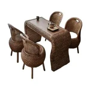 라탄테이블 펜션 카페 세트 의자 식탁 야외테이블 베란다 테라스 야외용