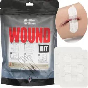 코뿔소 구조 봉합 키트 드레싱 포함 6개 봉합사 없는 스트립 관리용 스티치 지퍼 열상 접착 붕대 HSA/FSA