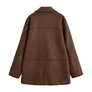 밴널스샵 여성용 가을 정장 자켓 긴팔 터틀넥 스웨이드 코트 HO3