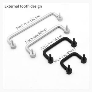 90도 접이식 핸들 알루미늄 합금 위치 캐비닛 도어 구멍 간격 40/64/96/128mm