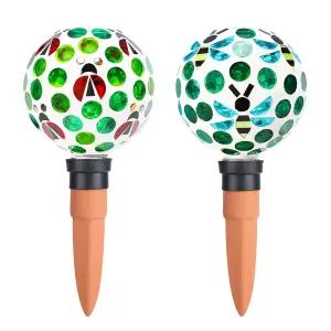 천선 워터링 글로브 식물용 모자이크 셀프 스파이크 2팩 대형 화분 삽입 자동 장치 야외 정원