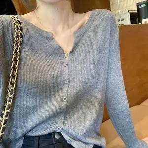 골지 슬림 여성 데일리 라운드넥 소프트 가디건