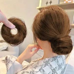 올림머리 고무밴드 헤어 곱창밴드 헤어고무줄 라이트브라운