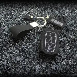 자동차키링 현대 팰리세이드 차량 샤무드 가죽 키케이스 키링