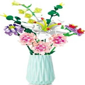 초디아 플라워 부케 빌딩 블록 인조 핑크 카네이션 식물 컬렉션 브릭 세트 키트 크리스마스 생일 기념