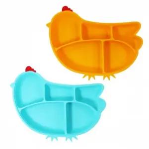 대코 실리콘꼬꼬흡착식판5구 식판 유아식판