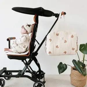 [콩심팥심]캔버스백 누빔코튼유모차걸이겸용숄더백 에코백 토드백 크로스