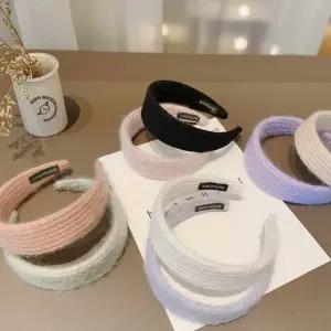 [다잇템] 여성 울 스웨터 넓은 헤어밴드 머리띠