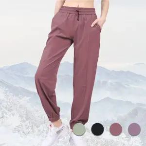 여자 조거 와이드 팬츠 오버핏 요가 바지 스포츠 밴딩