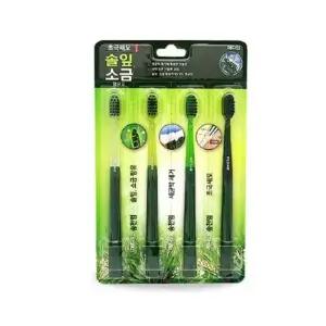 메디안 초극세모 솔잎 소금 함유 향균모 칫솔 4개입