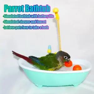 앵무새횟대 앵무새 자동 목욕 새 샤워 욕조 블루 가정용 새장