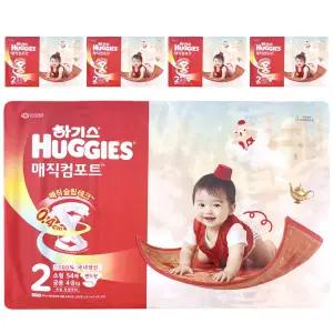 하기스 매직컴포트 밴드 기저귀 2단계 밴드형 소형 공용 54매 5팩