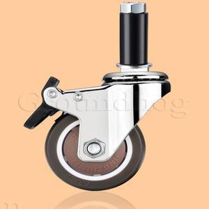 확장 스템 캐스터, TPE 고무 휠 내장 볼 베어링, 원형 튜브 22-28mm 상업용 주방 준비 테이블, 4 개