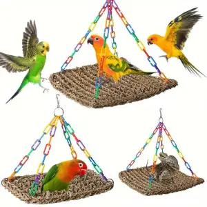 앵무새횟대 짠 새 해먹 잔디 체인 링 앵무새 흔들