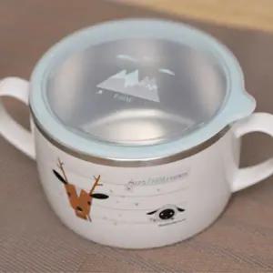 애니멀 유아 손잡이 그릇 1P 간식볼 라면기 접시 식기