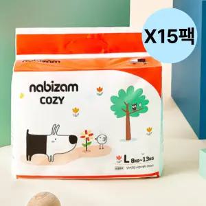 나비잠 코지 팬티 기저귀 아기 남녀공용 L 대형 X15팩