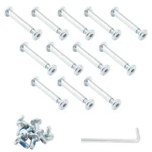 루오모르고 12 세트 인라인 스케이트 휠 나사 6mm/15/64 OD 샤프트 육각 소켓 축 앨런 렌치 롱 포함 롤러