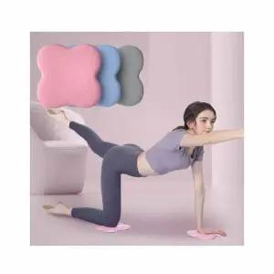 플라워 요가 쿠션 매트 퍼플