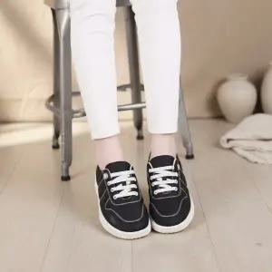 여성 미니멀리즘 레더 일상용 끈운동화