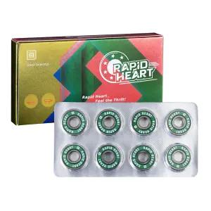 래피드 하트 8 팩 608 2RS 정밀 스틸 그린 베어링. 스케이트보드 롱보드 인라인 및 롤러 스케이트용 30+