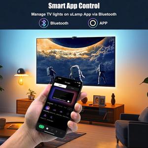 TV 동기화 백라이트 LED 스트립 USB 플렉시블 리본 다이오드 테이프 RGBIC 컬러 캡처 센서 블루투스 앱 원