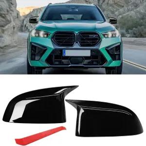 Jaronx BMW 미러 커버 X3 G01/X4 G02/X5 G05/X7 G07 2019-2024 X6 G06 2020-2024 M 스타일 글로시 블랙