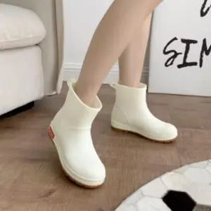 [옷자락]남녀 공용 기본 짧은 방수 일상용 레인부츠