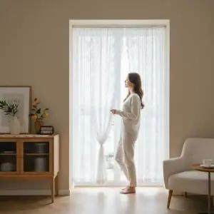 거실 레이스 커튼 쉬폰 시스루 속커튼 침실 인테리어 창문 카페풍