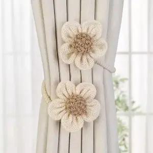 침실 악세사리 쌍 꽃 커튼끈 장식 고정밴드 커텐 플라워 집게 침실