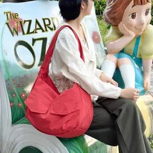 CCB3F59여성용 경량 나일론 숄더 보조가방 포켓형