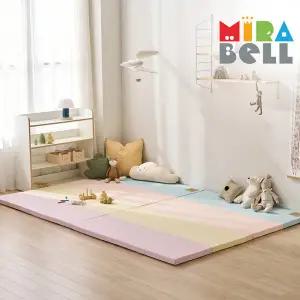 [미라벨] 카라 실리케어 아기유아 층간소음 놀이방 5단 노틈새 항균형 폴더매트 120X160 무지개