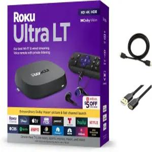 Roku 울트라 LT 스트리밍 장치 4K/HDR/Dolby Vision/듀얼 밴드 Wi-Fi 로쿠 음성 리모컨 및 HDMI 케이블