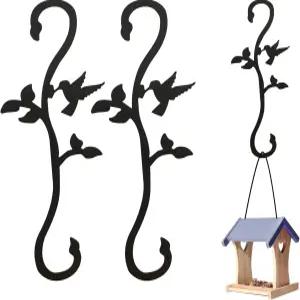 YILONGDA 벌새 모이통 걸이 갈고리 목자 식물 S 정원 울타리 집 바람 소리 꽃바구니2PCS