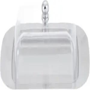 Haoran9863 버터 접시 스테인리스 스틸 박스 양식 레스토랑 스낵 치즈 크리스퍼 워머 뚜껑 보관 클리어