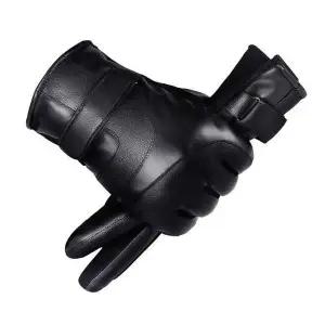 PU가죽 방한 오토바이 장갑 스크린 터치 논슬립 장갑 겨울장갑