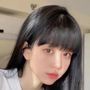 일자 앞머리 가발 부분 인모 헤어피스 여성 블랙