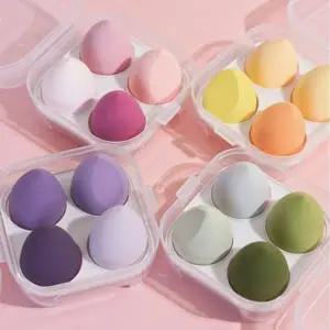 물방울 퍼프 세트 스펀지 메이크업 밀착 케이스 4종