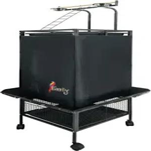 플레이탑이 있는 대형 새장용 이지 버드 케이지 커버 굿나잇 블랙 61