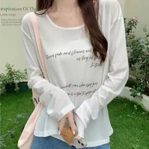 롱슬리브 오버핏 레터링 여성 티셔츠 DHH-L13