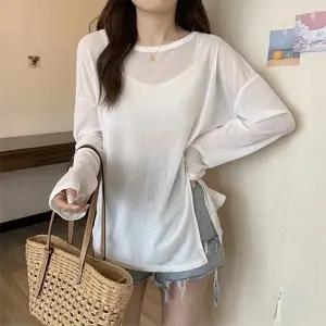 여성 어반코어 라운딩 루즈핏 긴팔티셔츠 LK-G025